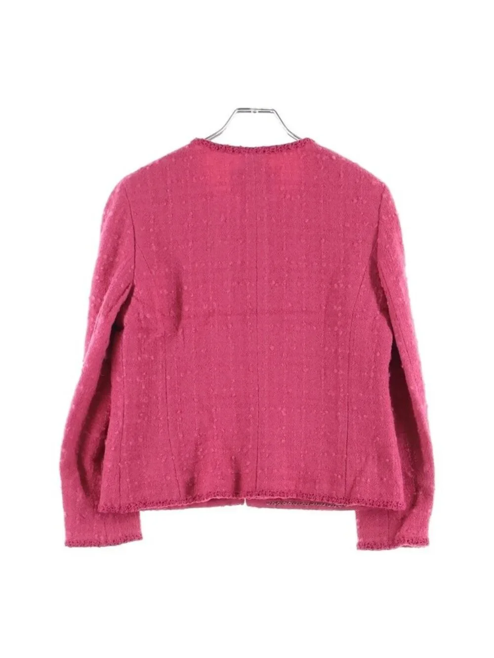 Chanel Coco Buttons Collarless Jacket Pink 38